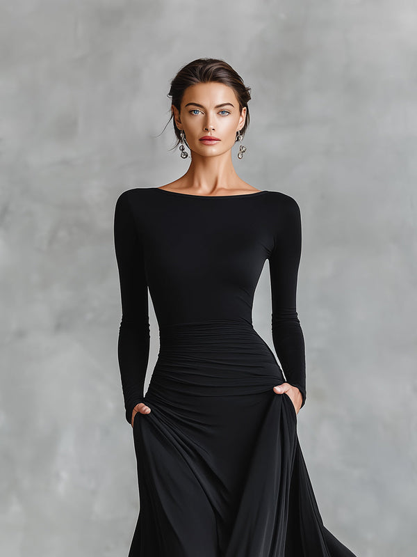 Hestia | Elegant Maxi Dress with Flowing Pleats