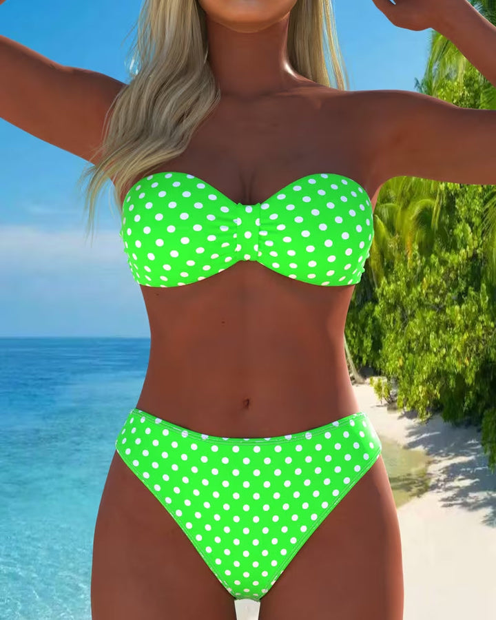 Polka Dot Bandeau Bikini