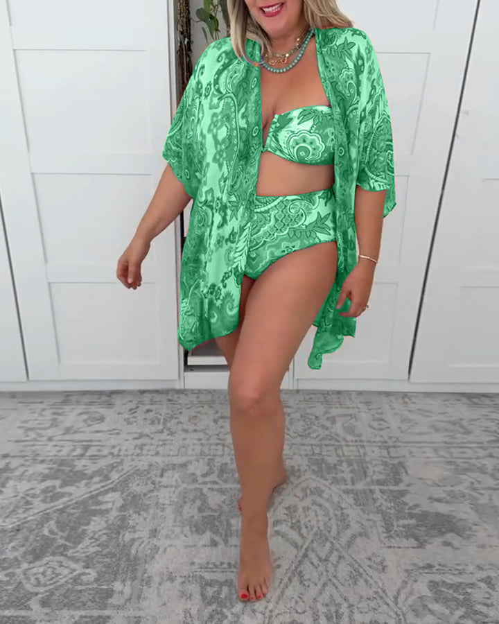 Three-Piece Swimsuit Vacation