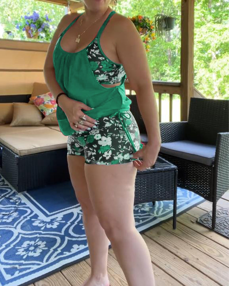 Printed Swimwear with Boxer Straps