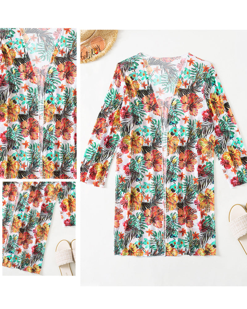 Floral Print Bikinis and Swim Cover-Up