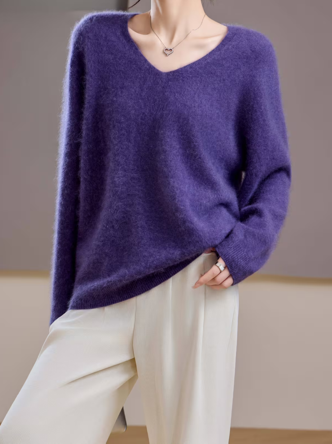 Élise | Brushed V-Neck Sweater