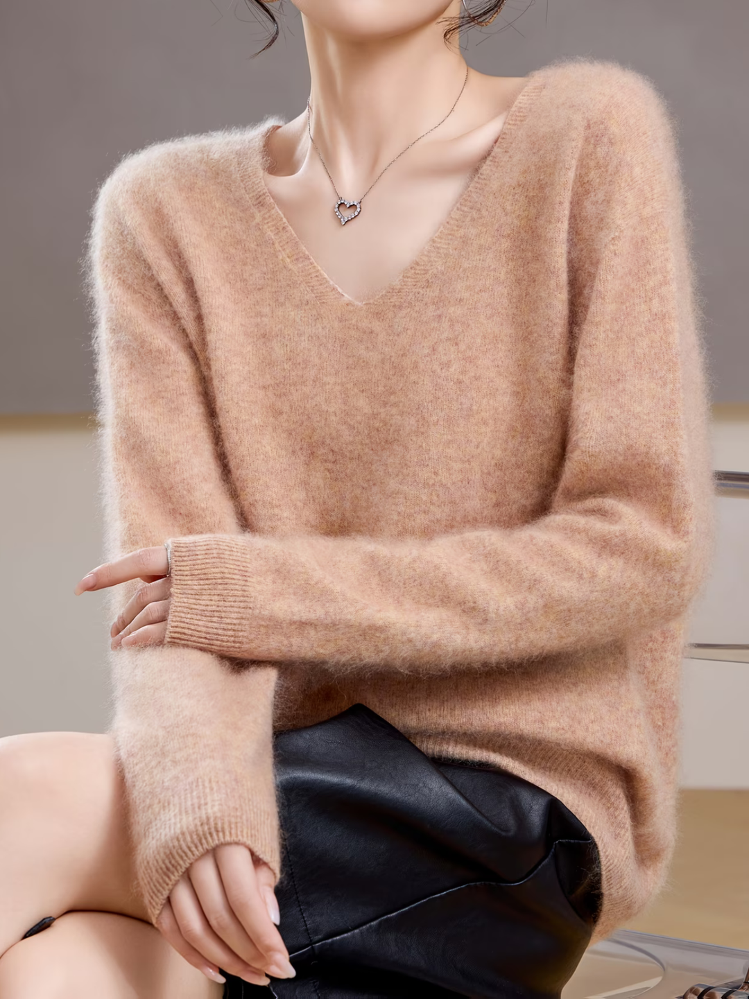Élise | Brushed V-Neck Sweater