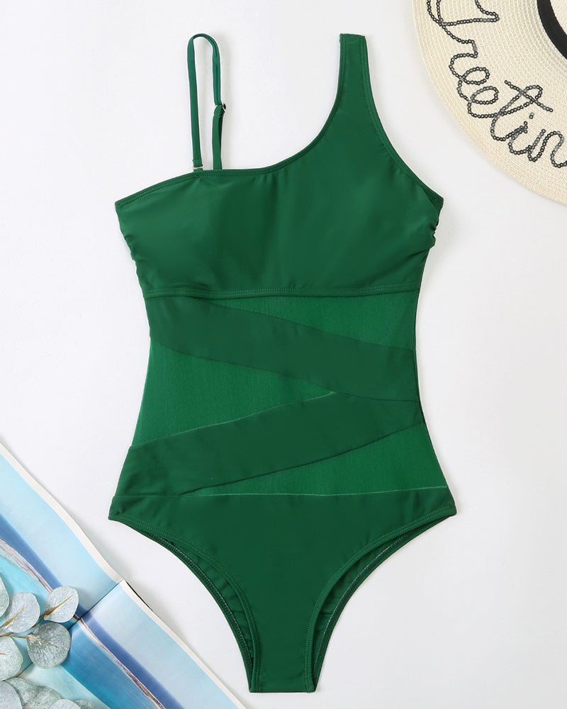 Sexy Cut-Out Shoulder One-Piece Swimsuit