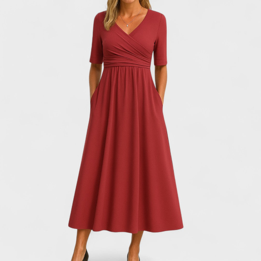 Ida | Elegant Pleated Midi Dress