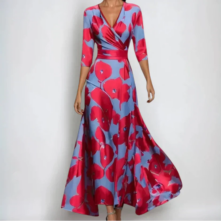 Emily | Elegant Floral Wrap Dress