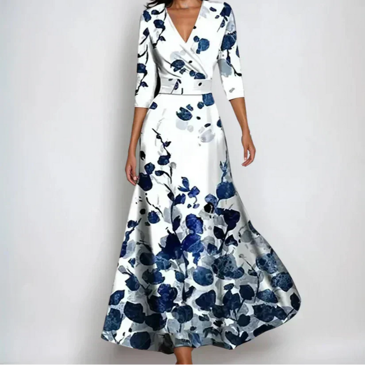 Emily | Elegant Floral Wrap Dress