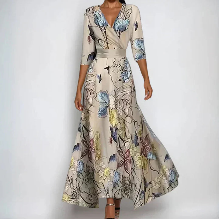 Emily | Elegant Floral Wrap Dress
