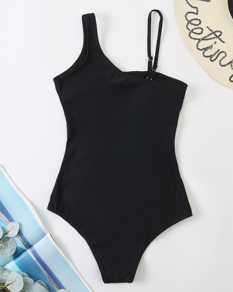 Sexy Cut-Out Shoulder One-Piece Swimsuit