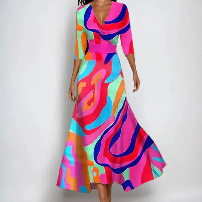 Emily | Elegant Floral Wrap Dress