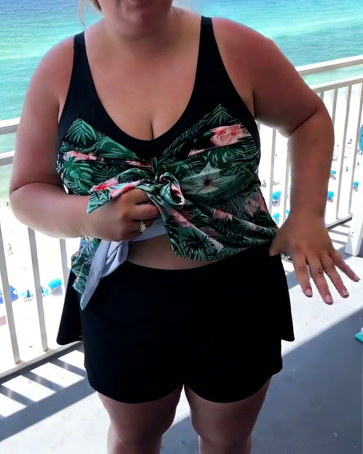 Casual Printed Two-Piece Swimsuit