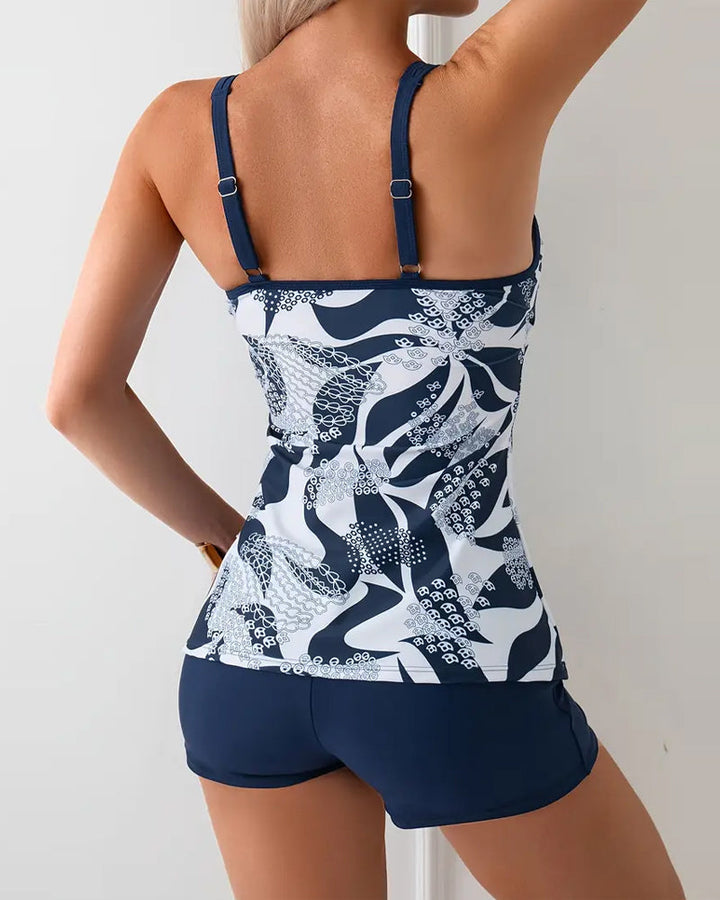 Conservative Printed Two-Piece Tankini