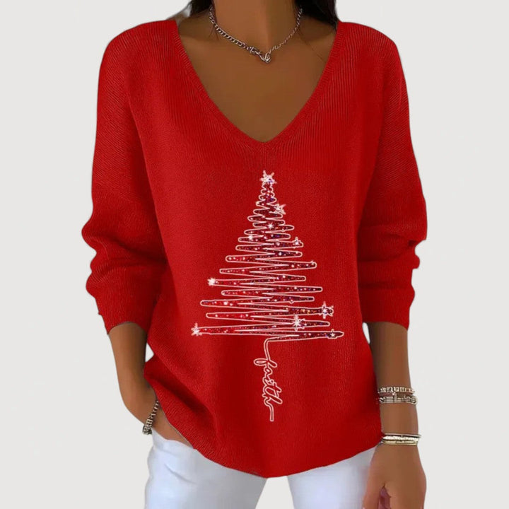 Alina | Festive V-Neck Long-Sleeve Top