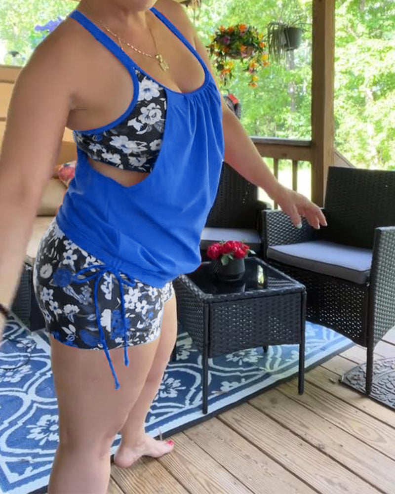 Printed Swimwear with Boxer Straps