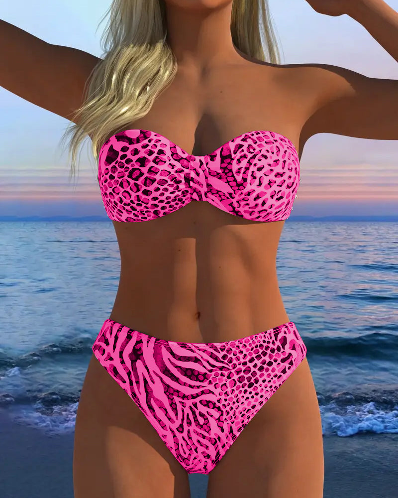 Sexy Leopard Print Two-Piece Swimsuit