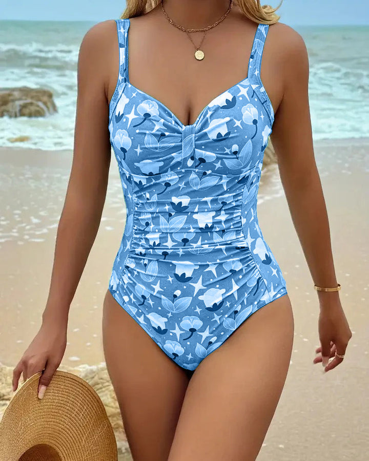 One Piece Printed Tankini Swimsuit