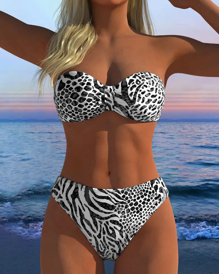 Sexy Leopard Print Two-Piece Swimsuit