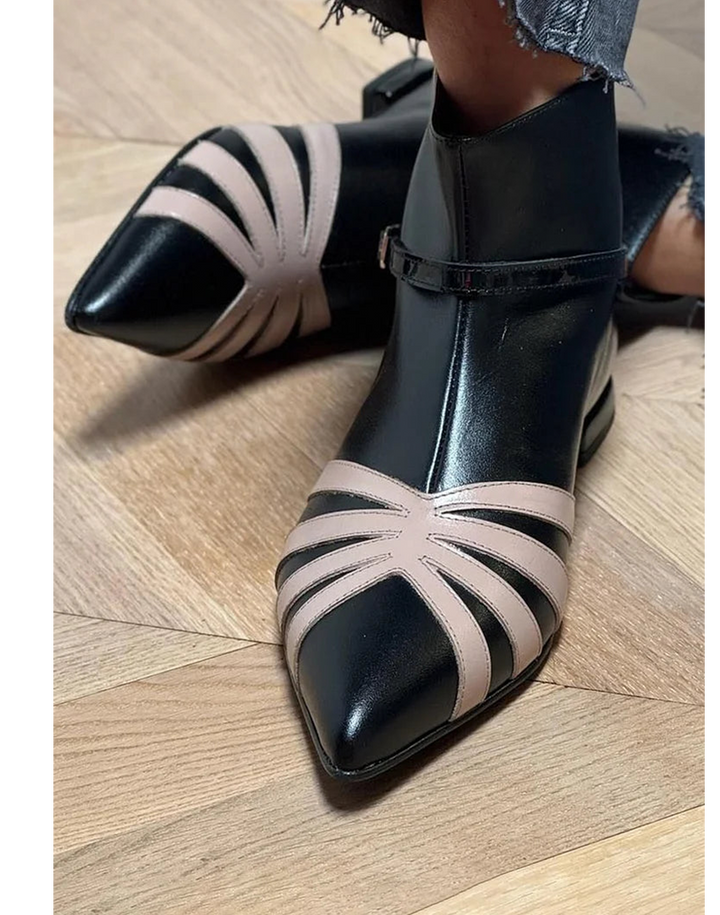 Gloria | Pointed Geometric Ankle Boot