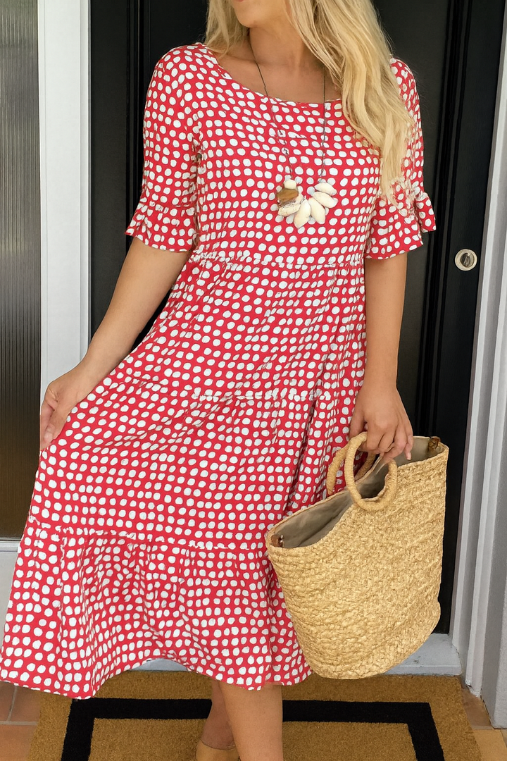 Zerelle | Elegant Short Sleeve Midi Dress