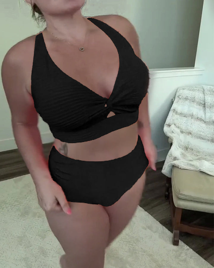 Casual Triangle Solid Color Bikini