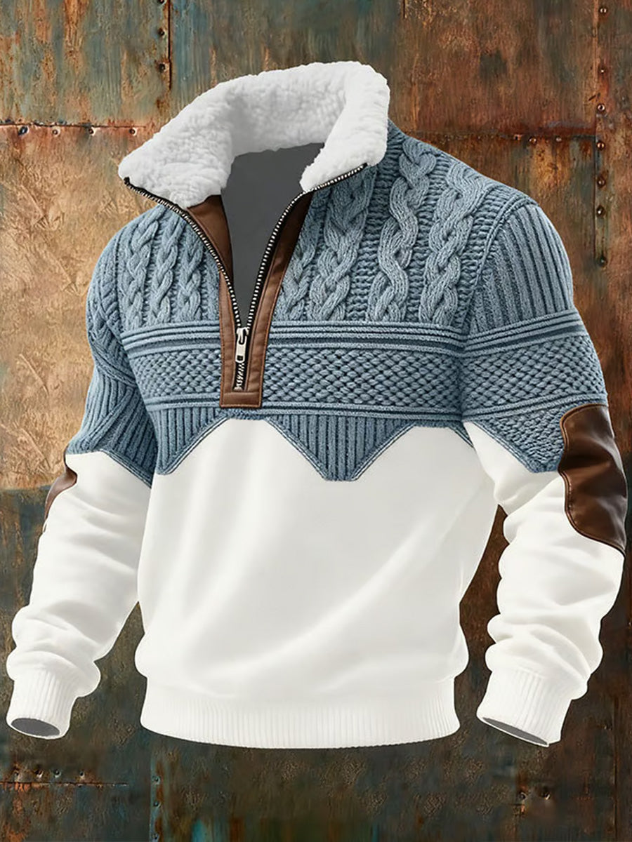 Havros | Textured Half-Zip Casual Sweater