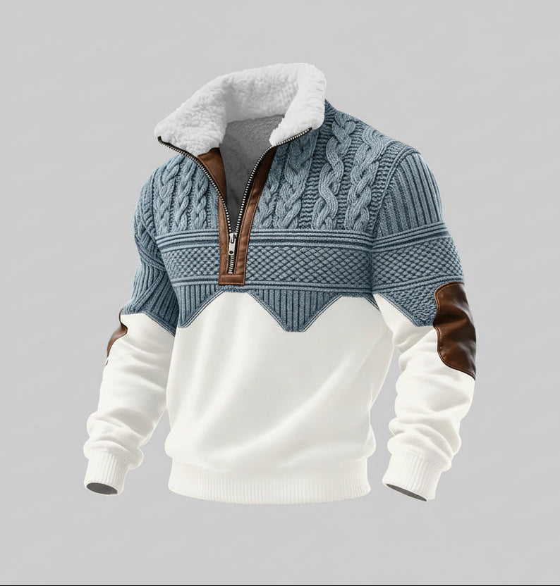 Havros | Textured Half-Zip Casual Sweater