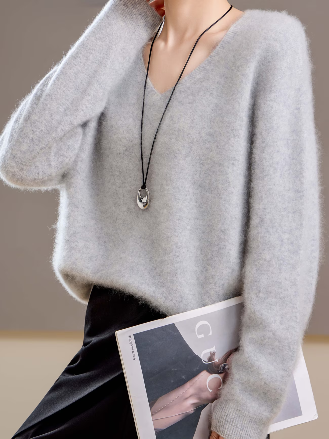 Élise | Brushed V-Neck Sweater