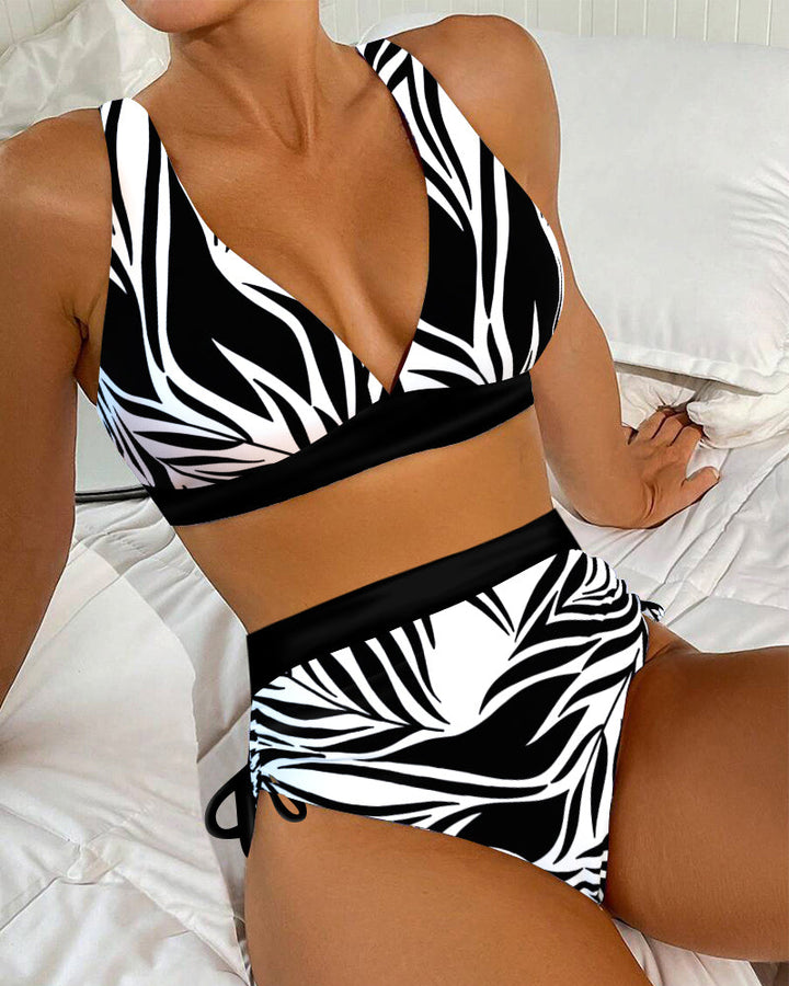 High-Waisted Printed Bikini