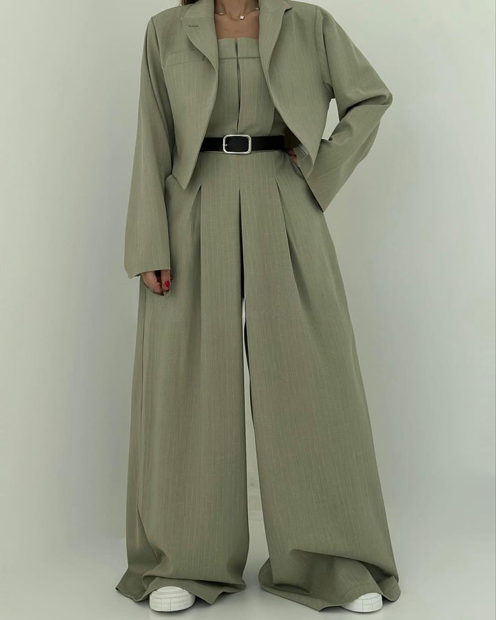 Lauralie | Strapless Jacket-Style Jumpsuit Set