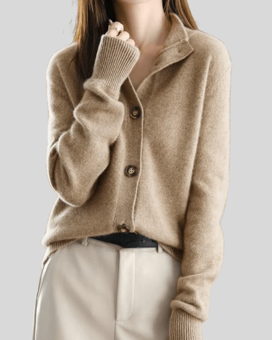 Camille | Buttoned Cardigan with Round Neck