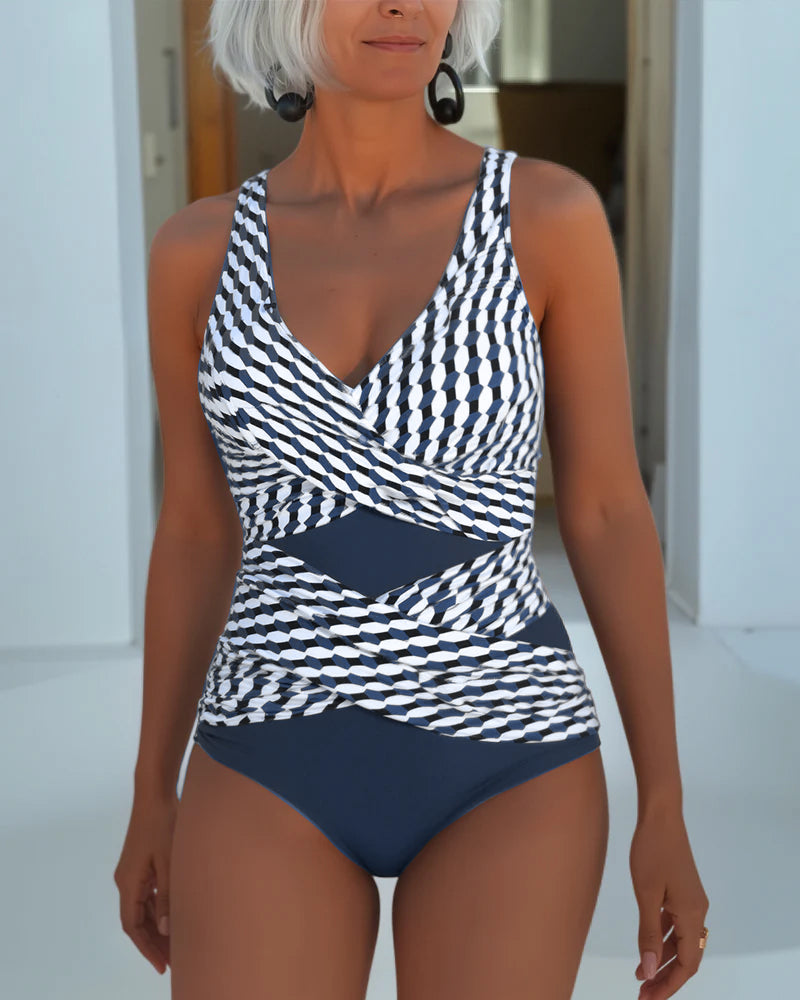 Swimsuit with Cross Cut for Relaxed Resort Style