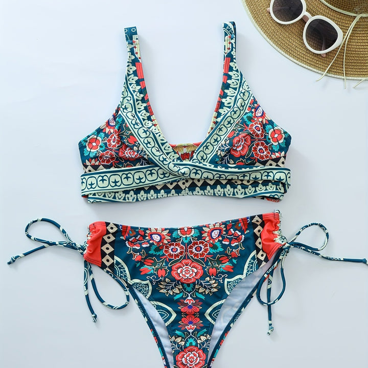 Jen | Floral Four-Piece Bikini Set