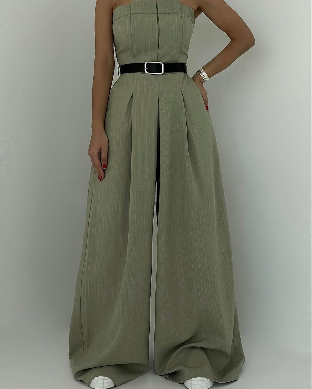 Lauralie | Strapless Jacket-Style Jumpsuit Set