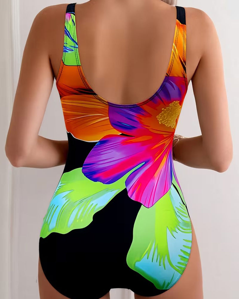 Comfortable Printed One-Piece Swimsuit