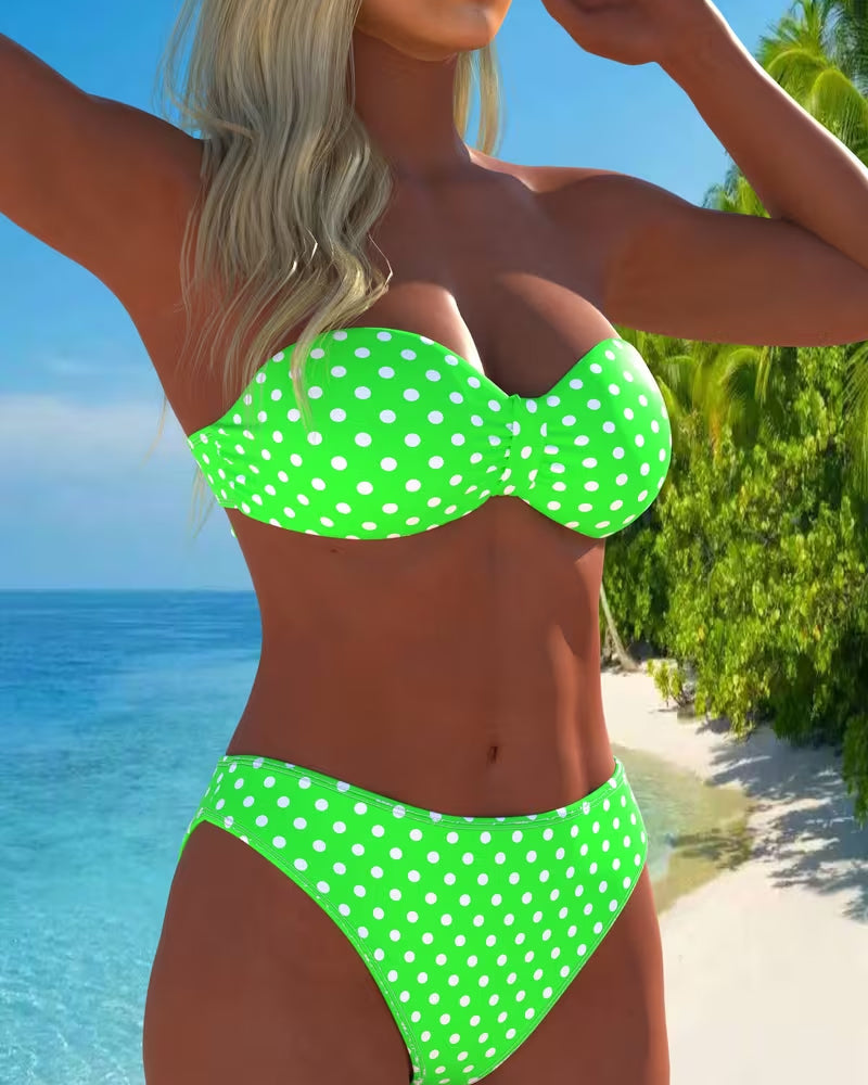 Polka Dot Bandeau Bikini