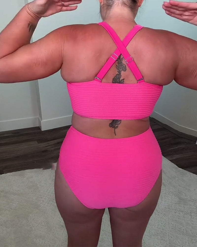 Casual Triangle Solid Color Bikini