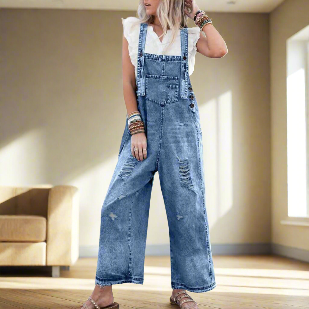 Marie | Vintage-Wash Wide-Leg Jumpsuit
