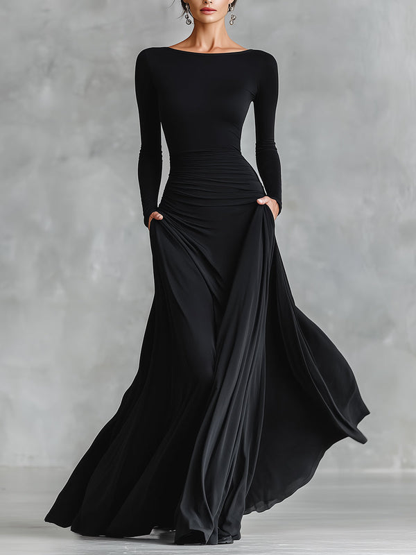 Hestia | Elegant Maxi Dress with Flowing Pleats
