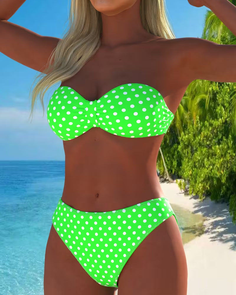 Polka Dot Bandeau Bikini