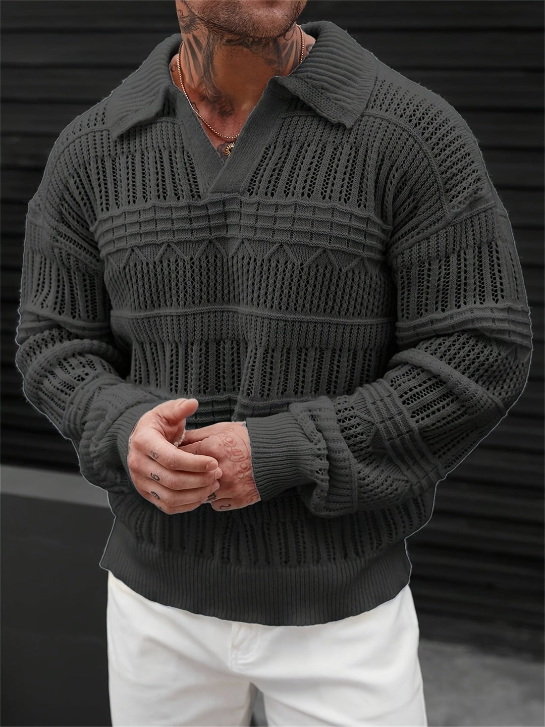 Wesley | Long-Sleeve Sweater with Cut Design