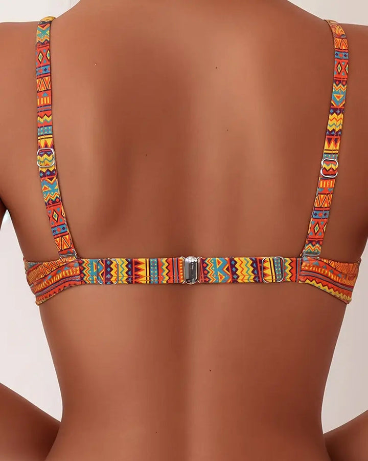 Two-Piece Striped Print Bikini