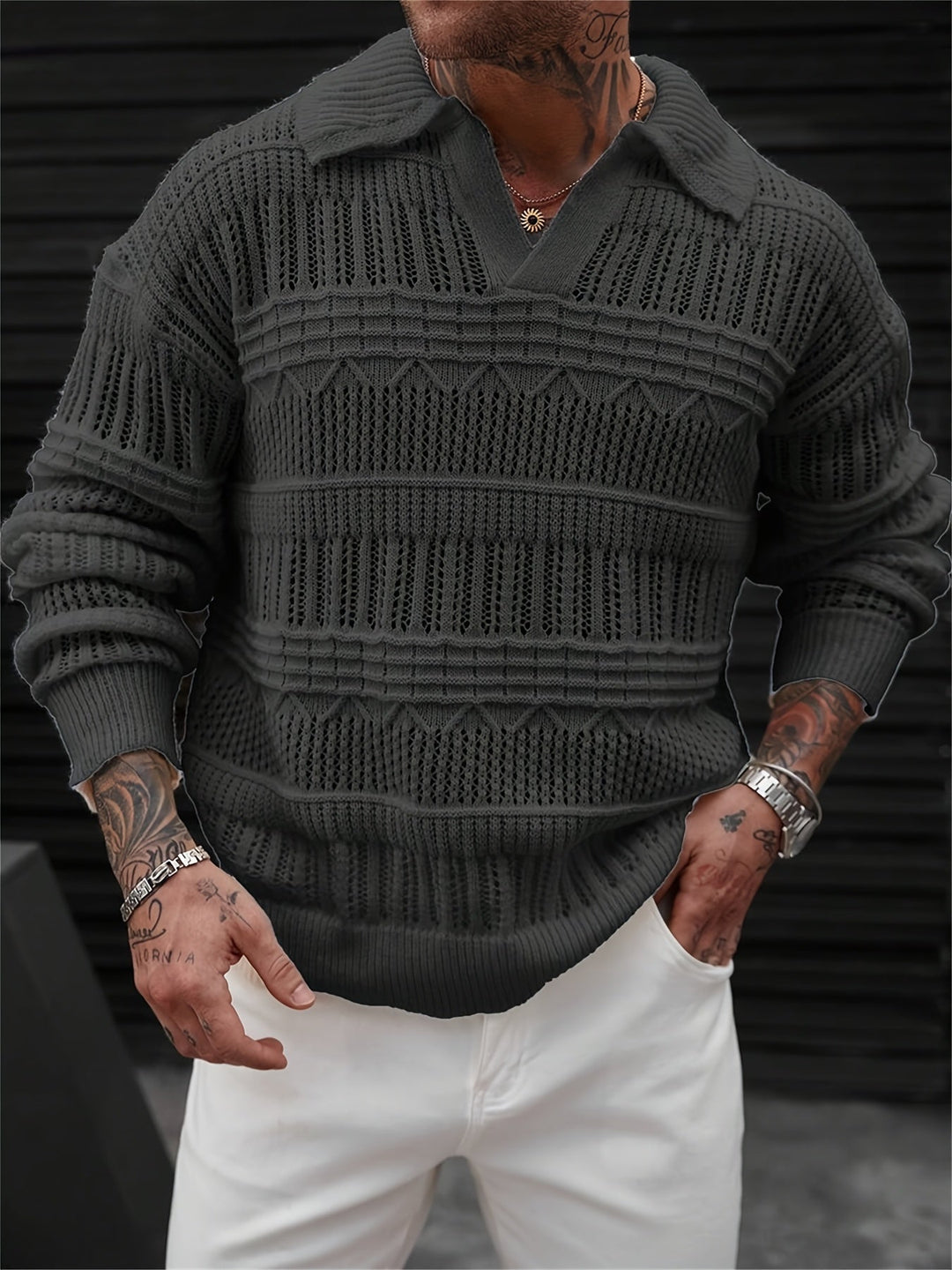 Wesley | Long-Sleeve Sweater with Cut Design