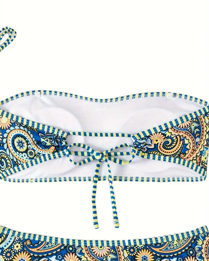 Two-Piece Printed Ethnic Style Swimsuit