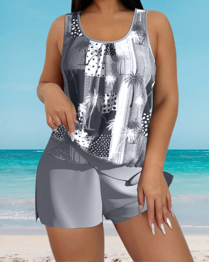 Coco Print Tankini Swimsuit Set