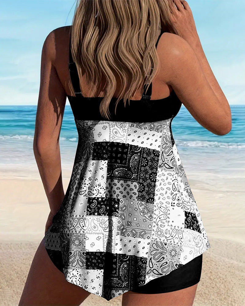 Two-Piece Printed Tankini
