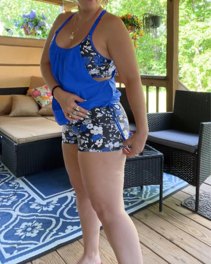 Printed Swimwear with Boxer Straps