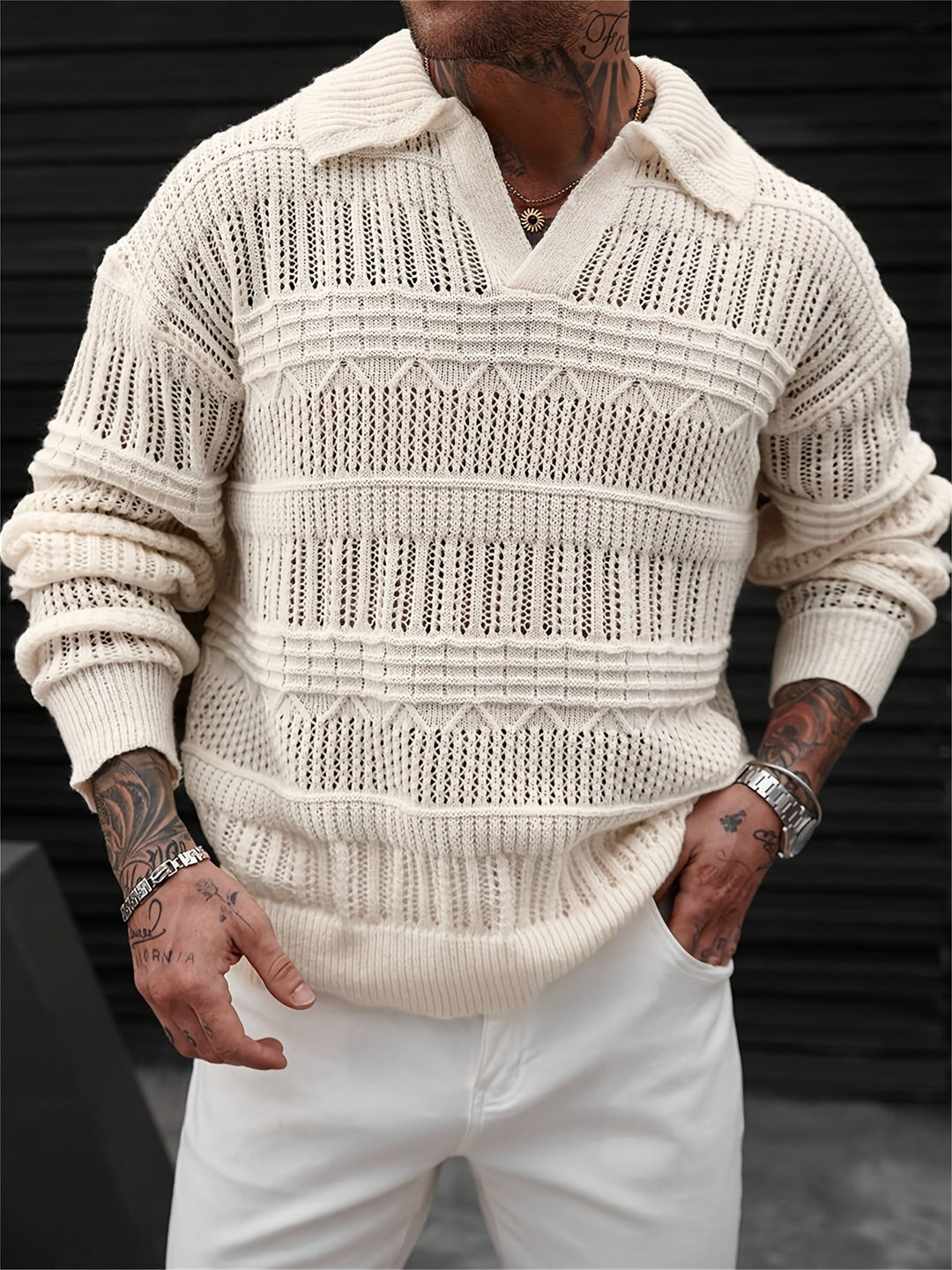 Wesley | Long-Sleeve Sweater with Cut Design