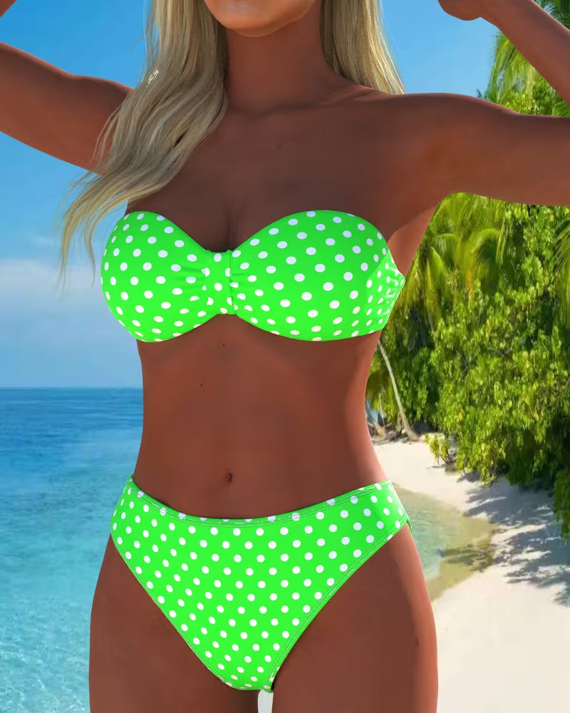 Polka Dot Bandeau Bikini