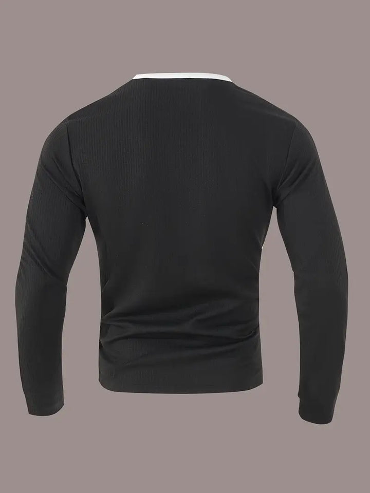Kyran | Waffle Long Sleeve Henley Shirt