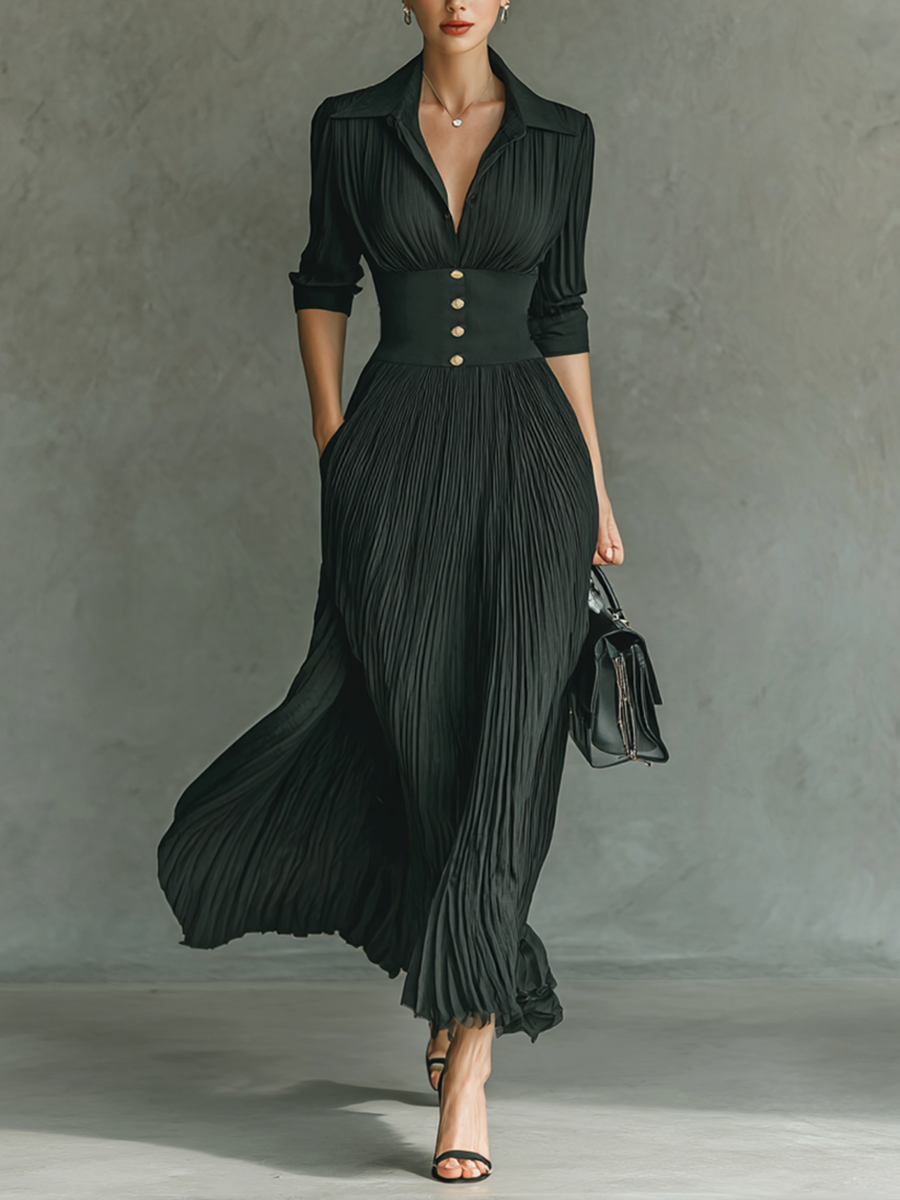 Naomi | Pleated Maxi Dress